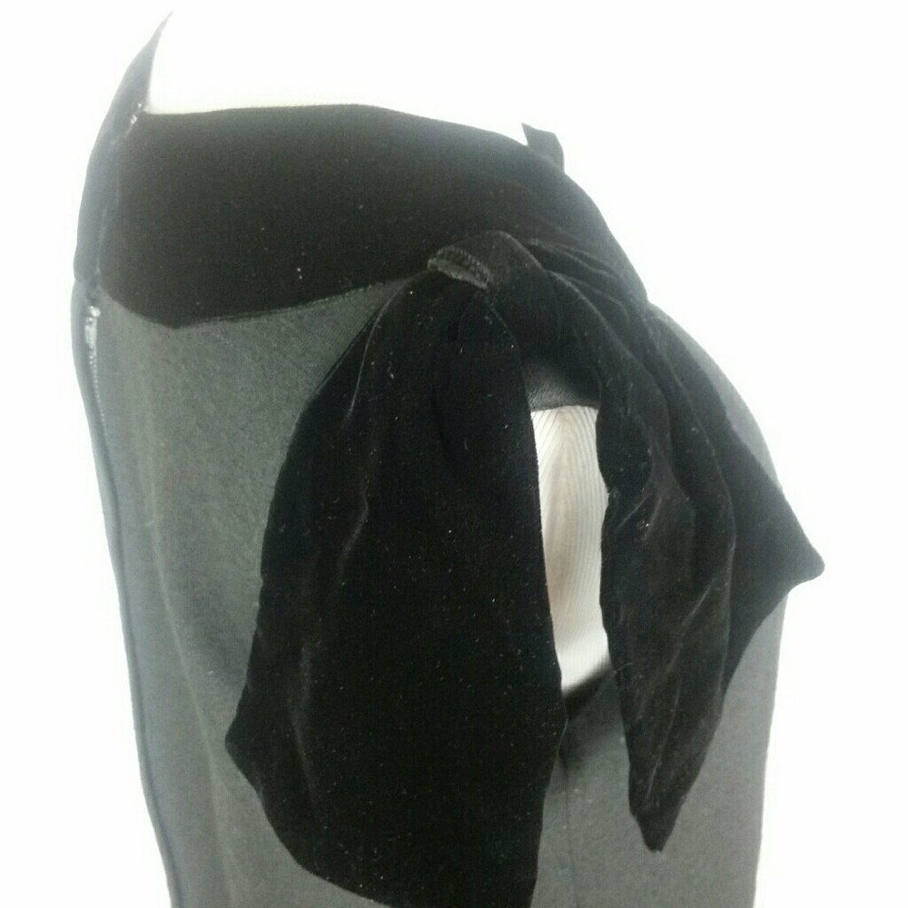 Vintage Velvet Crepe LBD Little Black Dress B1
